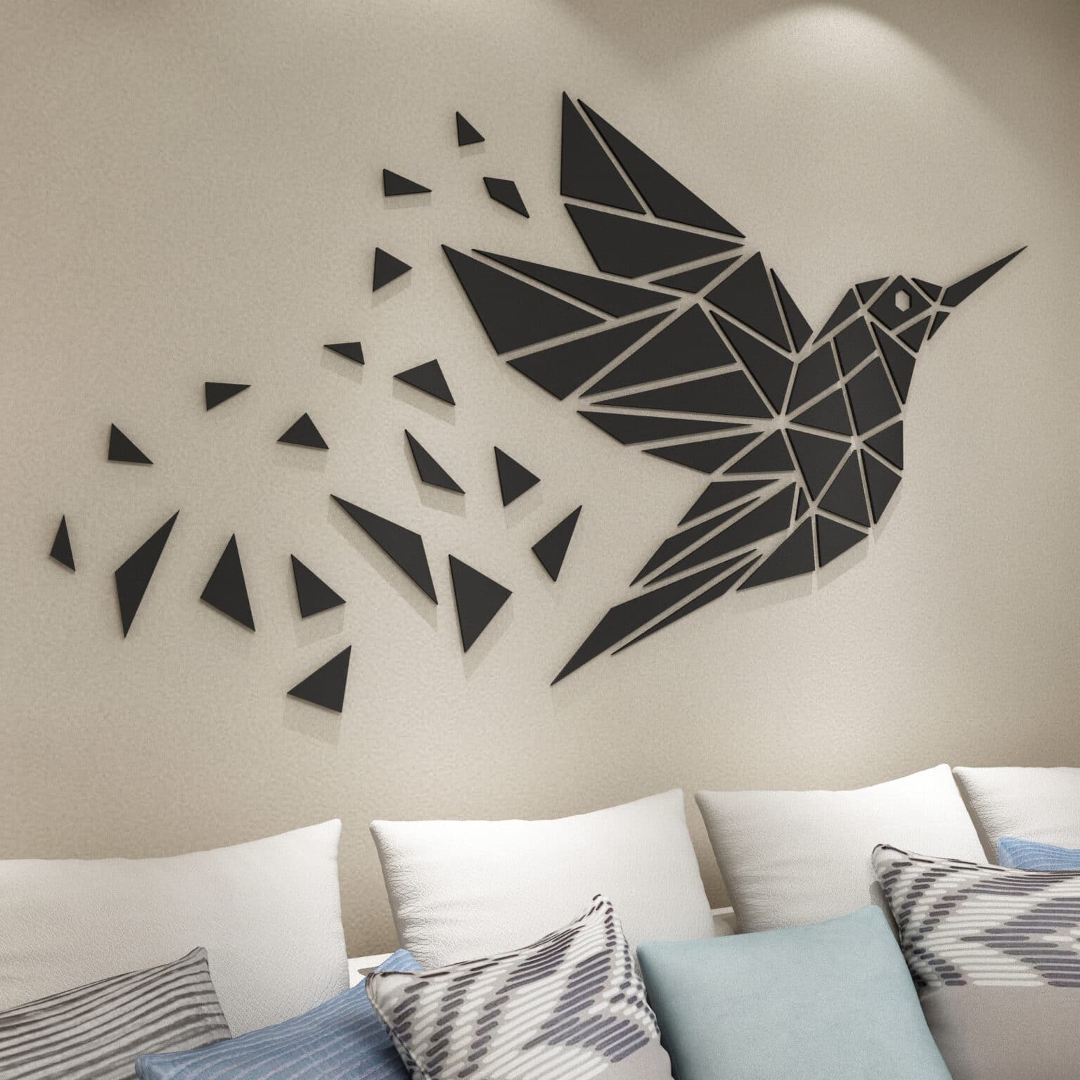 Hummingbird Geometric 3D Wall Art Moonwallstickers