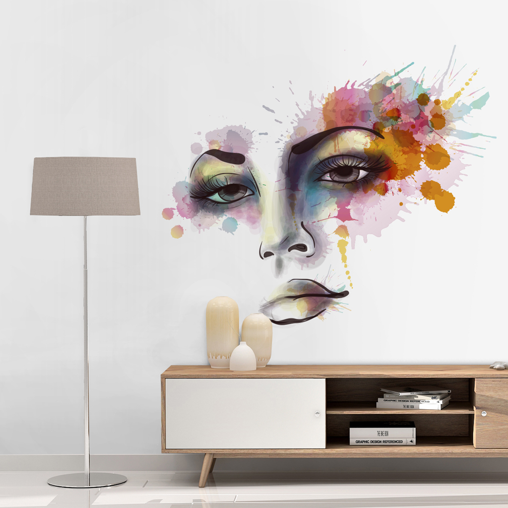 Stickers carrelage mural Peinture visage - Art Déco Stickers