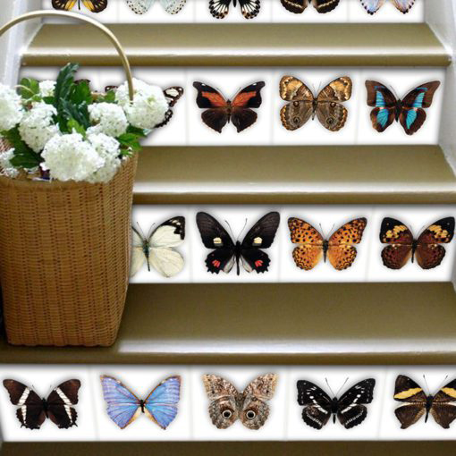 Butterfly Tiles Stickers - Stairs