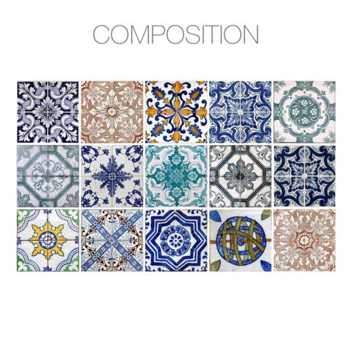 Hydraulic Tiles Stickers - Composition