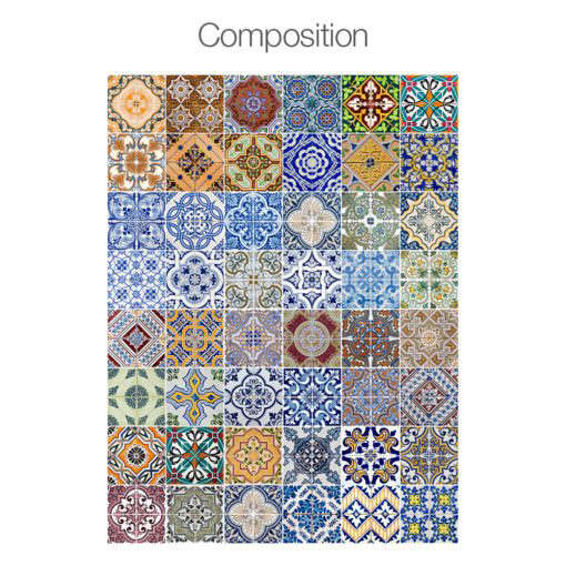Portuguese Tiles Azulejos Stickers - Composition
