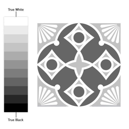 Grey Scale Floor Tile Decals - Color Spectrum