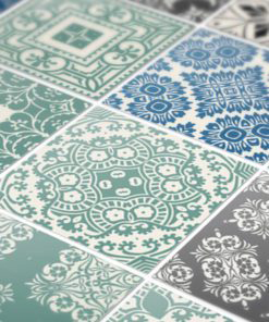 Pastel Blue Tiles Stickers - Detail