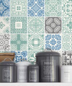 Pastel Blue Tiles Stickers - Wall