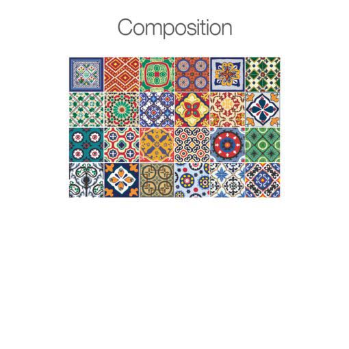 Talavera Tile Decals - Composition 24
