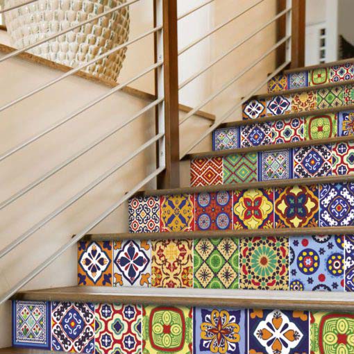 Talavera Tile Decals - Stairs