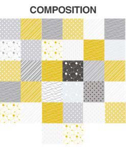 Tiles Stickers Yellow Gray - Composition