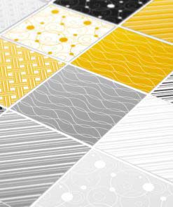 Tiles Stickers Yellow Gray - Detail