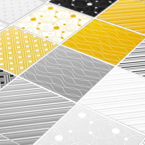 Tiles Stickers Yellow Gray - Detail