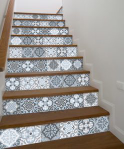 Vintage Blue Gray Floor Tile Decals - Material