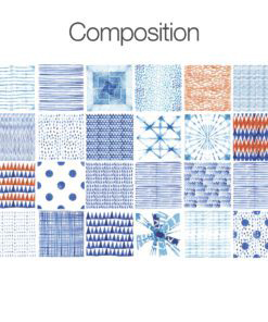 Shibori Watercolor Tile Decals - Composition