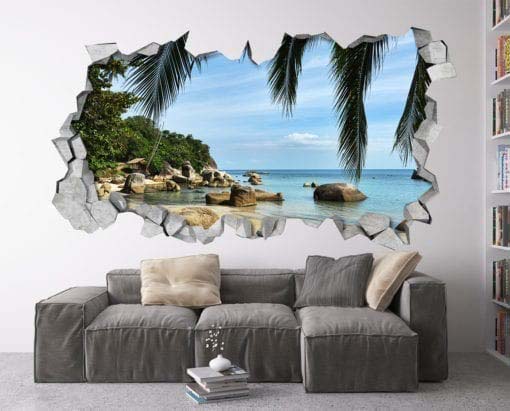 Beach Rocks 3D Wallpaper