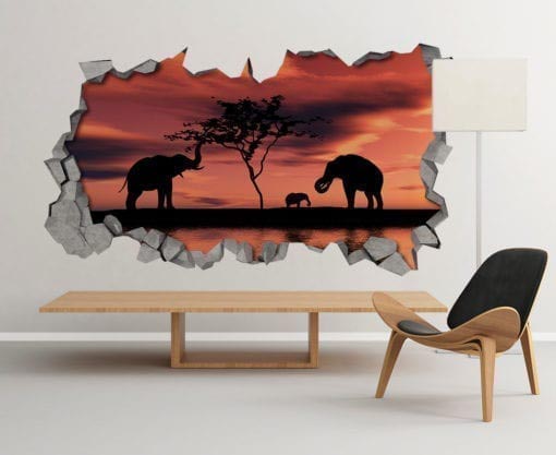 African sunset 3d wallpaper