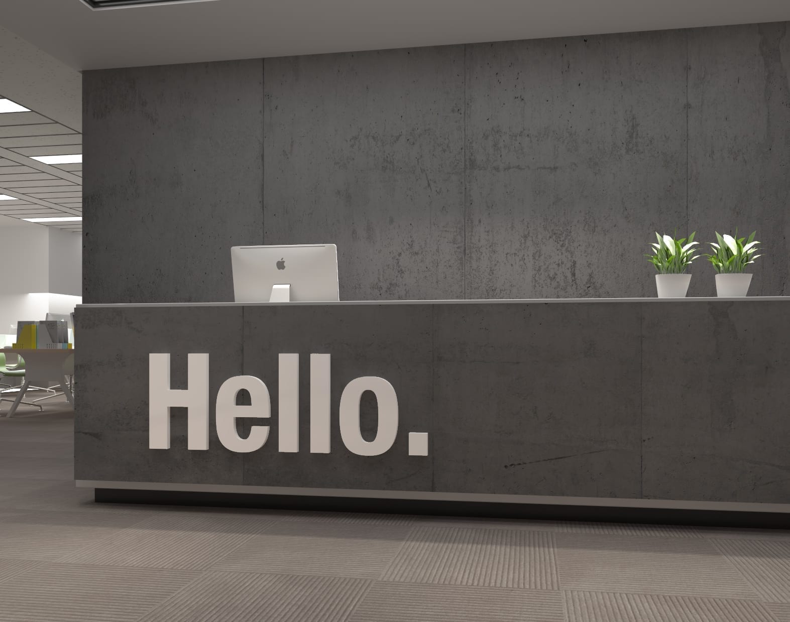 Hello Office Wall Decor 3D