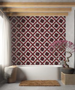 French Red and Black Traditional Tile Decals - Wall 1