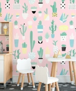 Fun Cacti Pattern Removable Wallpaper