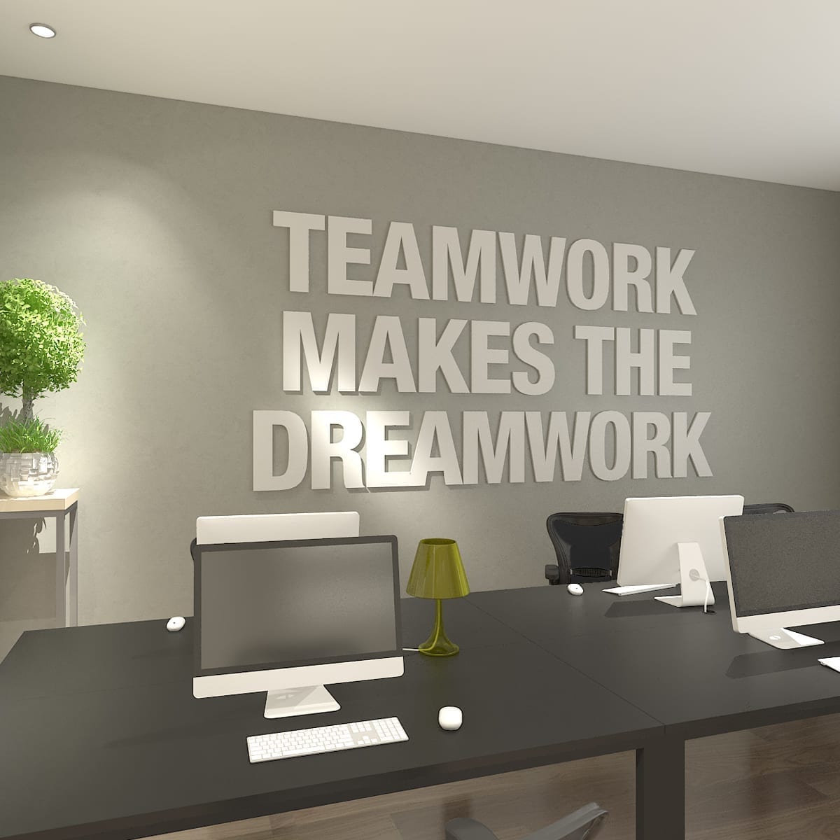 Teamwork Makes The Dreamwork 3D Office Decor