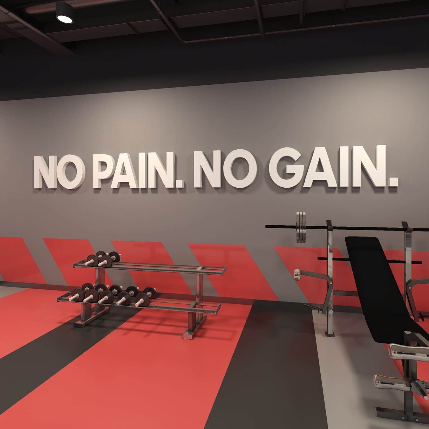 No Pain No Gain 3D Gym Wall Decor 
