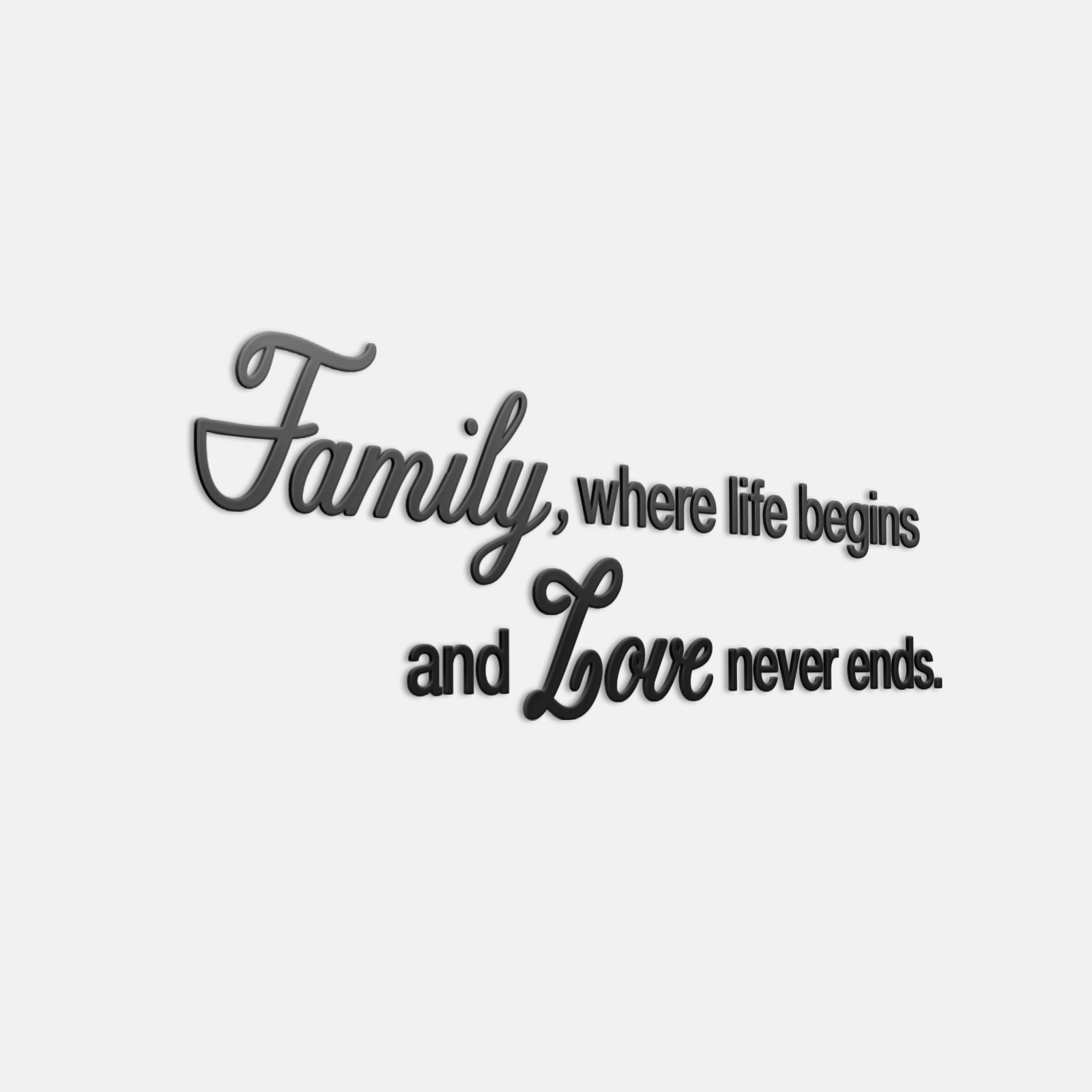 IKEA RIBBA Box Frame Personalised Vinyl Wall Art Quote Family where life begins