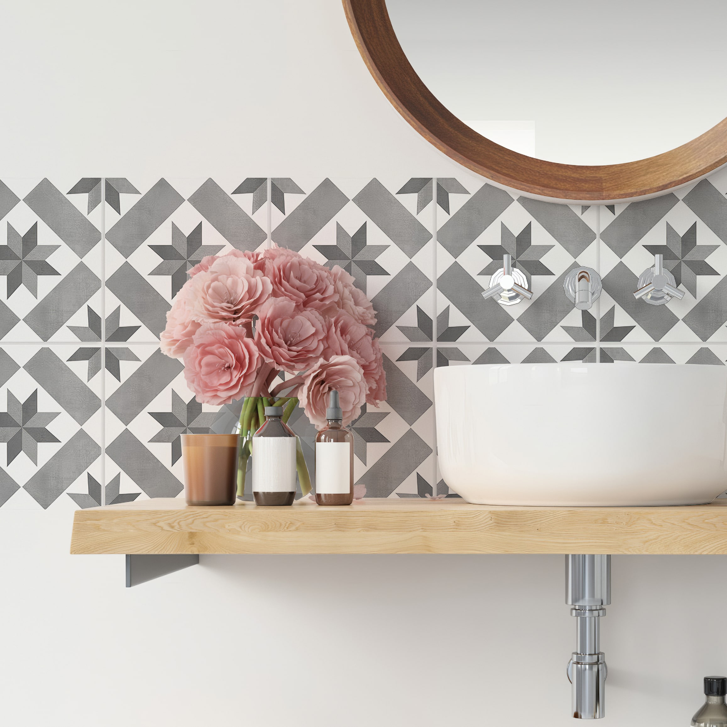 Kitchen Backsplash Decor – Dunkirk Pattern Tiles