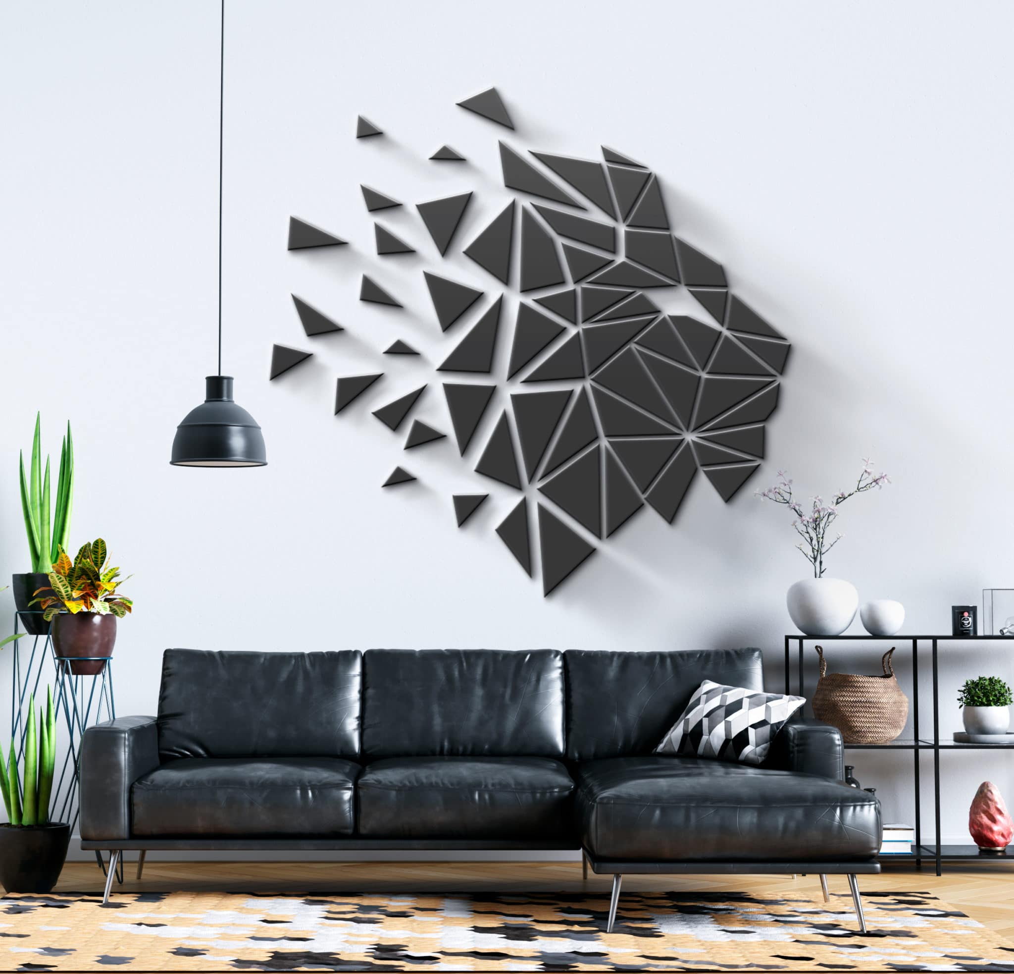 Geometric Lion Head 3D Wall Art | Moonwallstickers.com