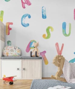 Bohemian Alphabet Letter Rainbows Colorful Nursery Wall Sticker