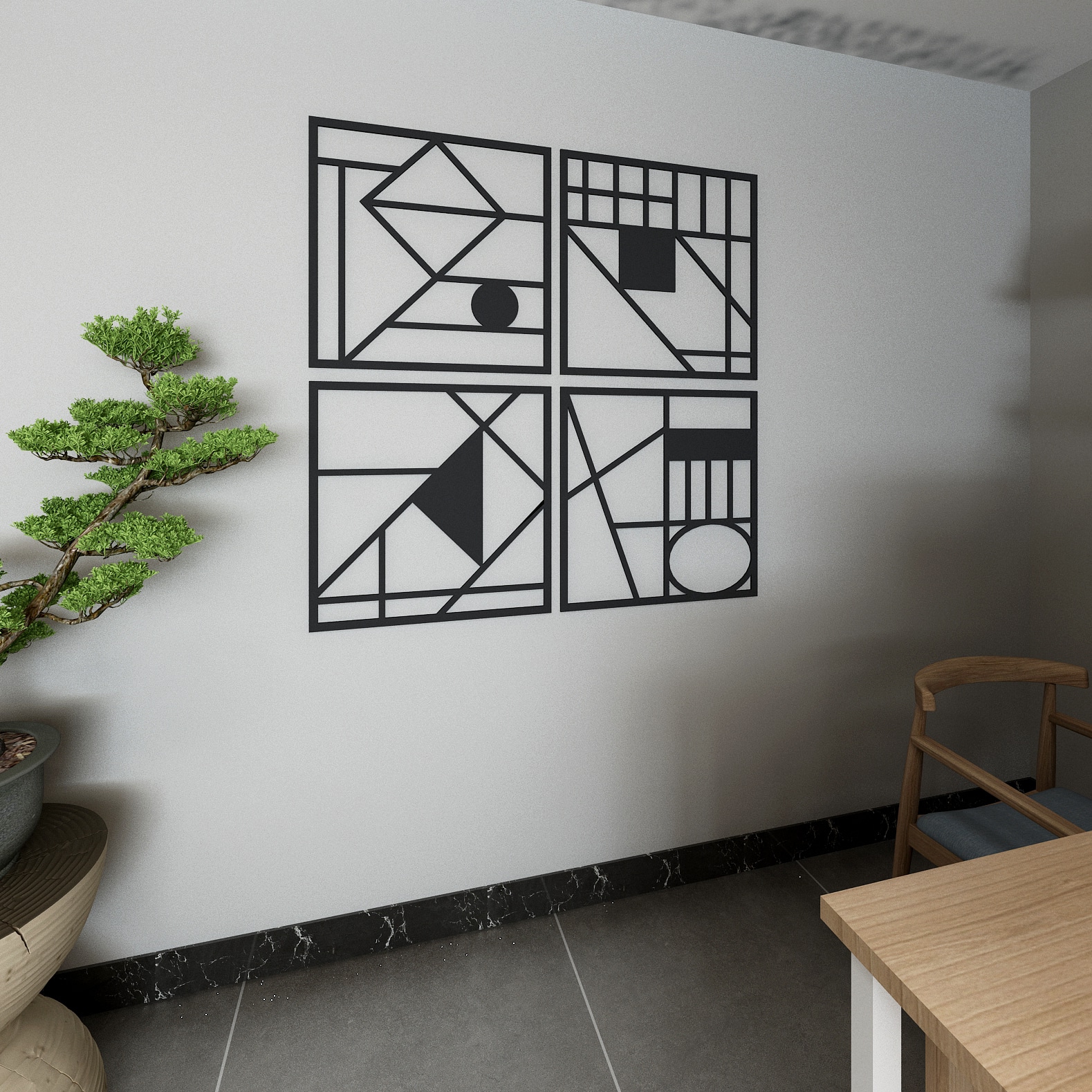Geometric Composition 3D Wall Art